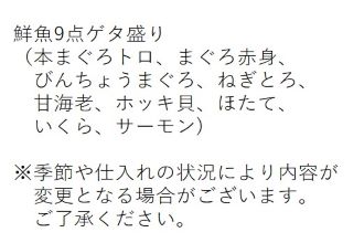 ゲタ盛り１人前内容